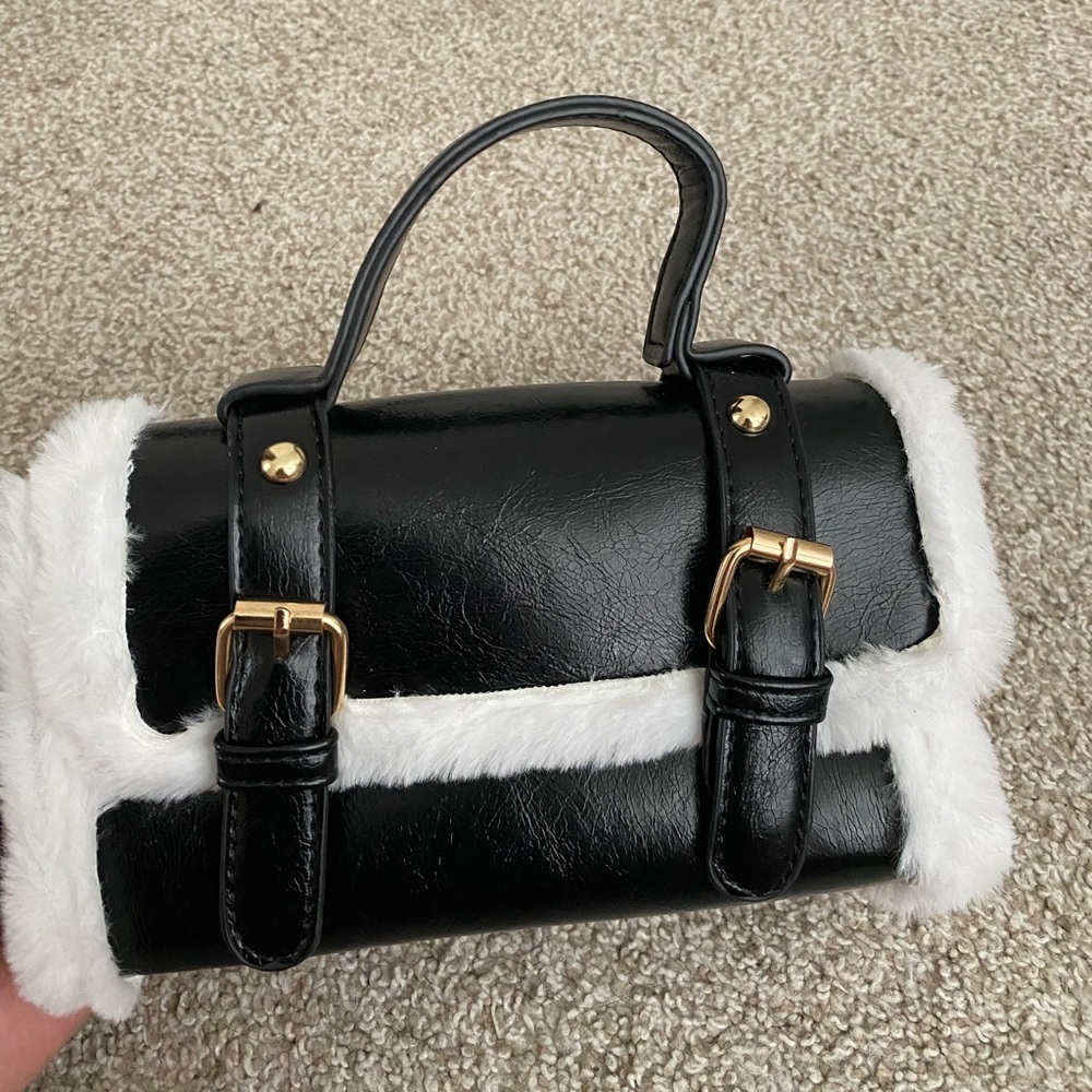 Cute Black and White fur bag